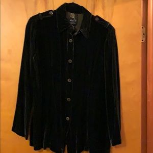 Forest Green Velvet Feel Shirt